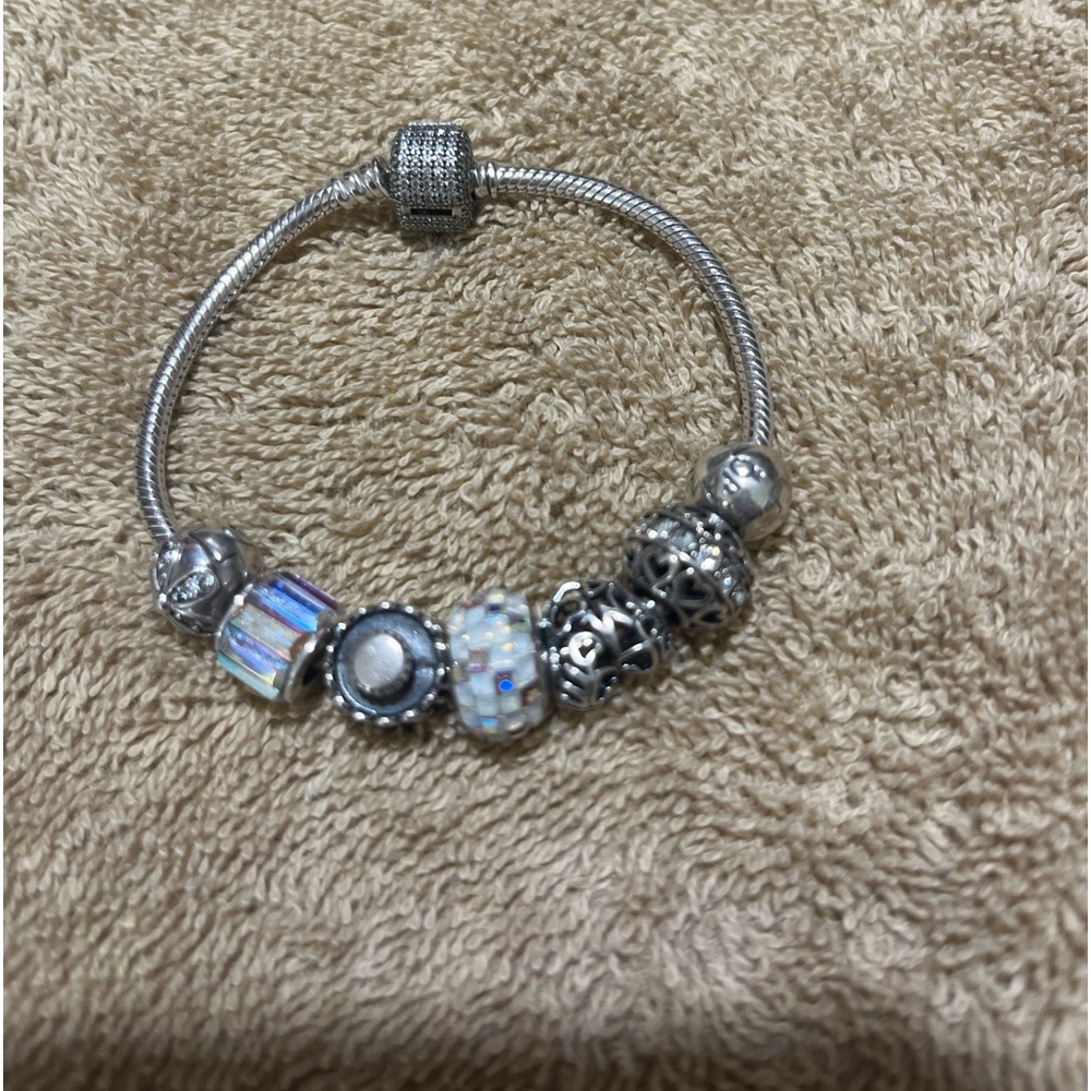Sterling silver bracelet with charms